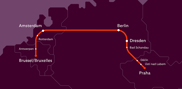 Route map European Sleeper Brussels - Prague 2024 - 3